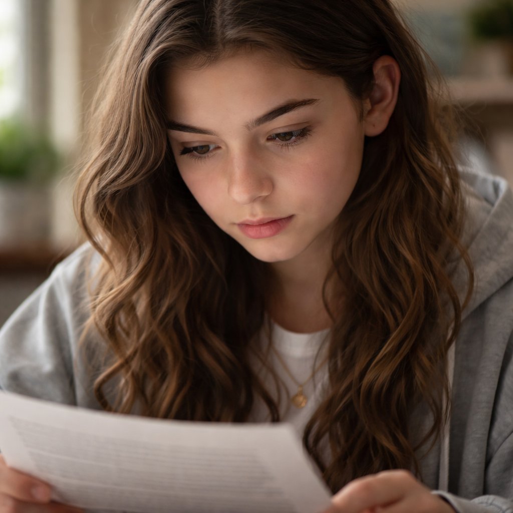 Brown hair teenage girl