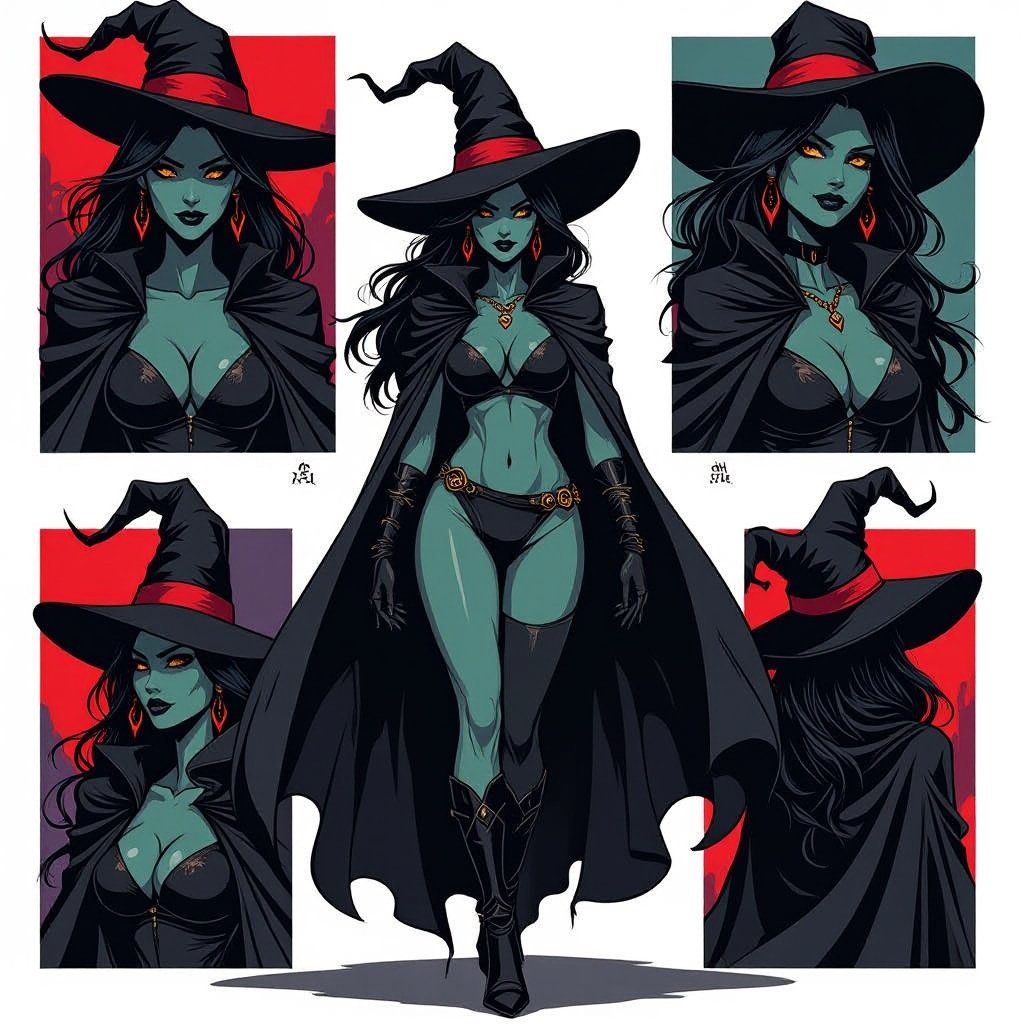 sexy shadow demon witch gypsy slate grey skin large black billowing cloak that emits darkness and shadow. Two piece. Witches Hat. Demon horns