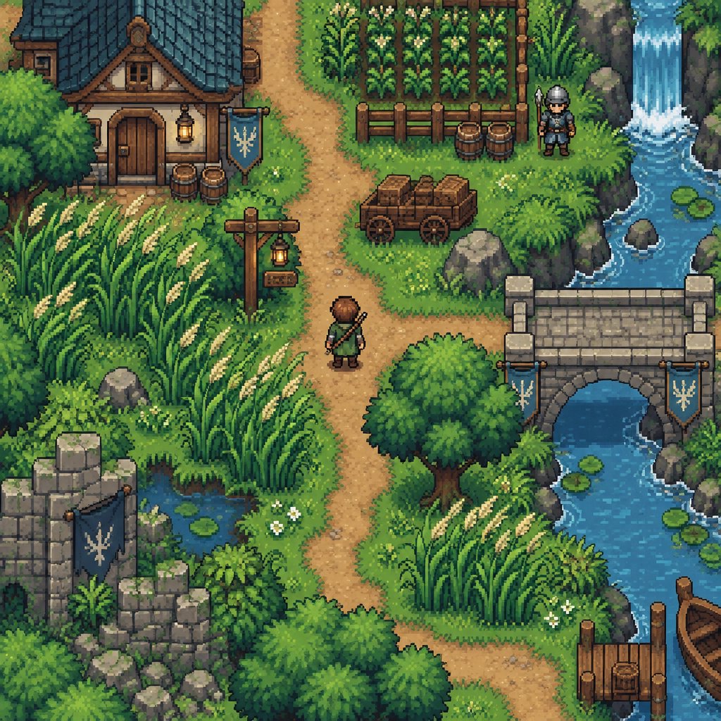 tall plants that sway even when there's no wind for a fantasy game set in modern times, top down style