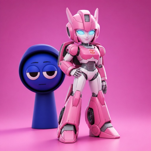 Pinki from Sprunki turning into Elita One in front of Jevin from Sprunki