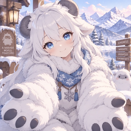 Yeti girl, trying to be friendly 