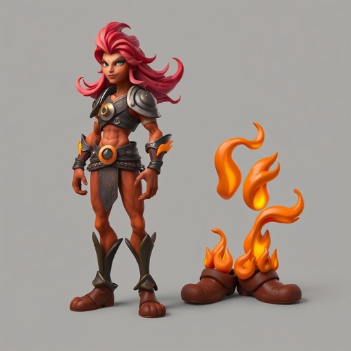 Create a character: battle hero Rhen the Fire-Singer – A lean, muscular man. Show him head to toe including his shoes.