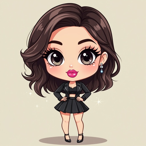 Create a character lady who has attitude but is funny looking but about fashion and loves lipgloss