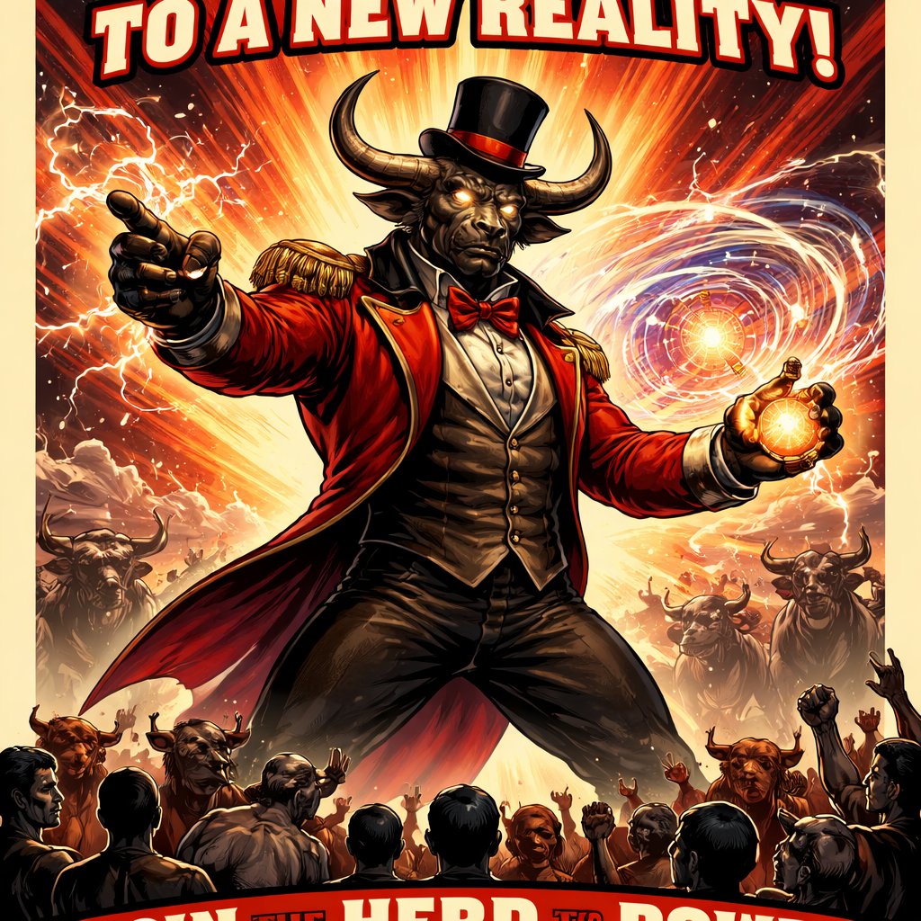 A Minotaur with a well~proportioned figure that works at freak show as the ringmaster. That has gifts/abilities like Reality Rejection, Time Manipulation (Chronokineses), Zoolingualism (Language of Cattle only), Human Speech.