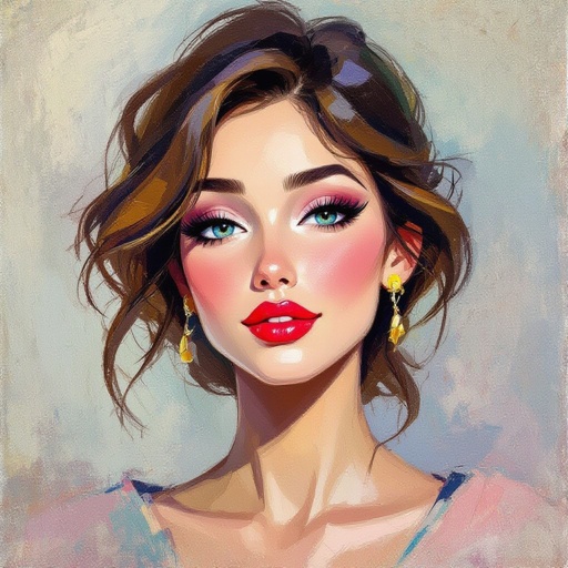 Create a character lady who has attitude but is funny looking and loves lipgloss 