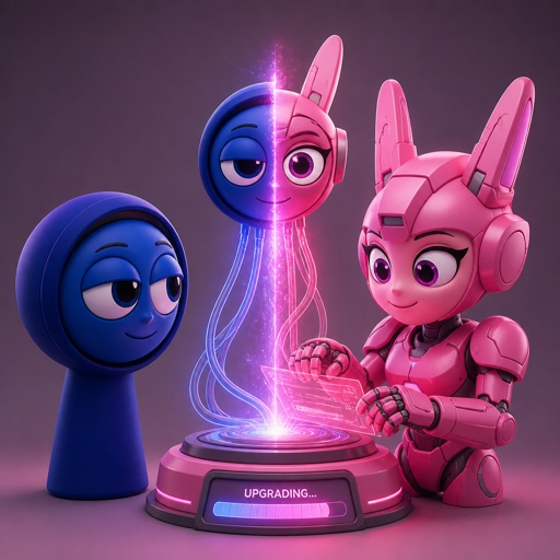 Jevin from sprunki noticing that Pinki from sprunki as Elita one is upgrading the armour now that she and Jevin are one being now