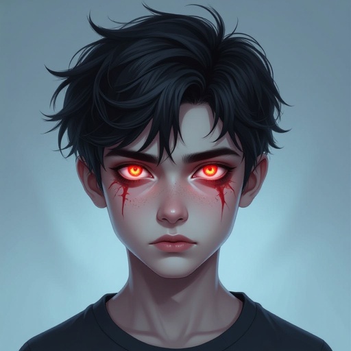 Telekinetic and dark manipulation powers boy teenager 17 years old dark with bad past and mysterious and quite