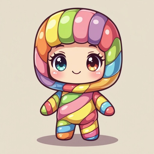 A humanoid that looks like they're made of candy 