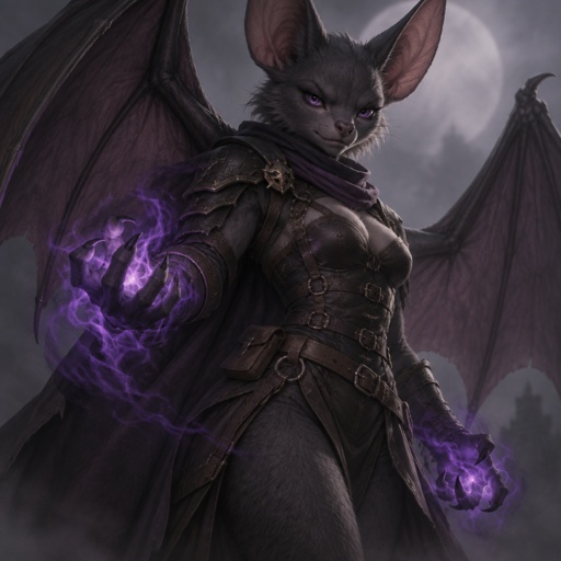 Her name is, Dark Mist, a bat transformed into a warrior by Mother Nature, Queen Butterfly Nebula, to help fight extinction of endangered species. She can manipulate the darkness. 
