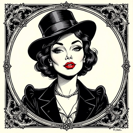 Create a character lady who will has attitude but is funny looking and loves lipgloss 