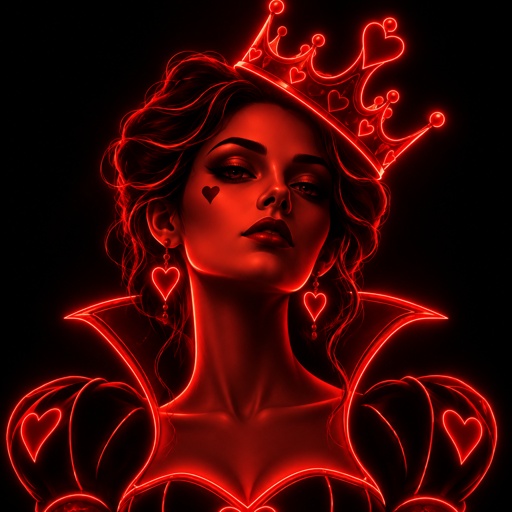 Queen of hearts with a very crooked crown