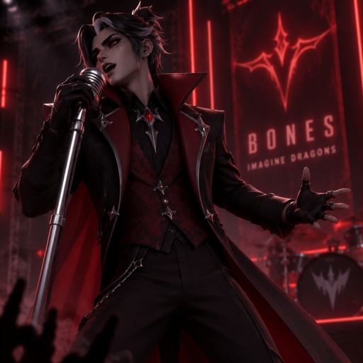 Kado from Fortnite,singing the song bones by imagine dragons 