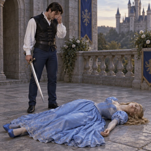 Sword Male Men White Long Sleeve Shirt Black Rider Vest Blue Pants Black Shoes Dead Princess Blue Princess Dress Shoes Cry