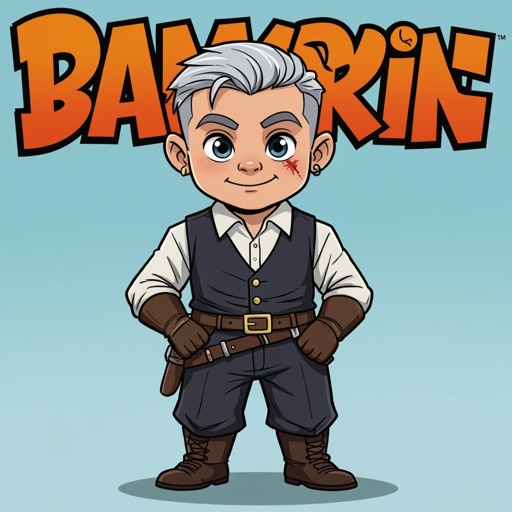 New 28-year-old dwarf, cut scar on left eye, simple lower-class formal clothing, short gray hair and white hair