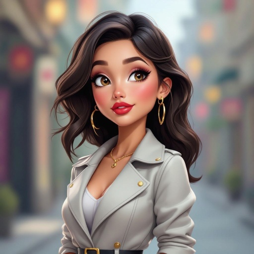 Create a character lady who has attitude but is funny looking but about fashion and loves lipgloss