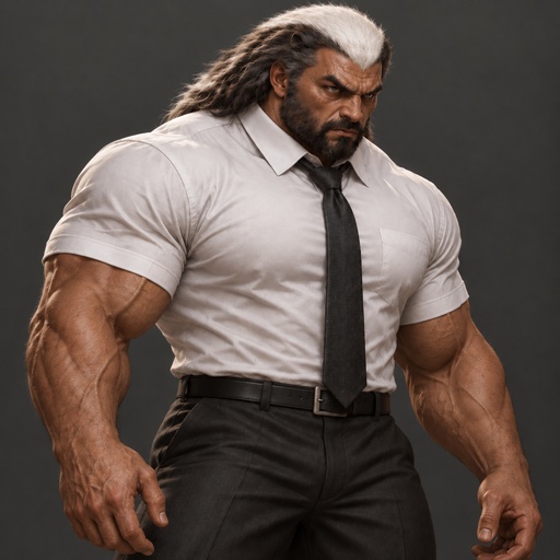 a man with long hair and a beard wearing a tie