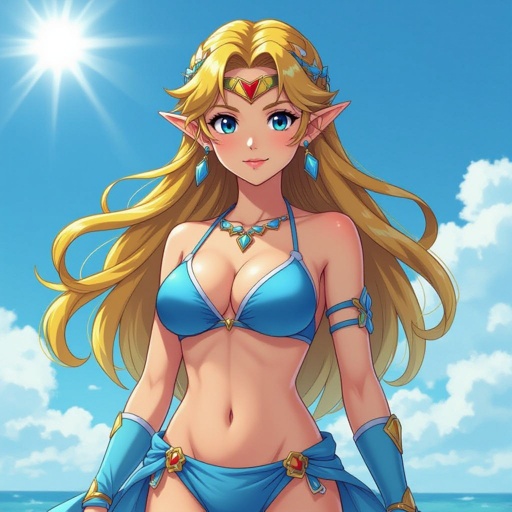 Princess Zelda in a bikini 