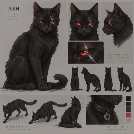 black cat red eyes special scar