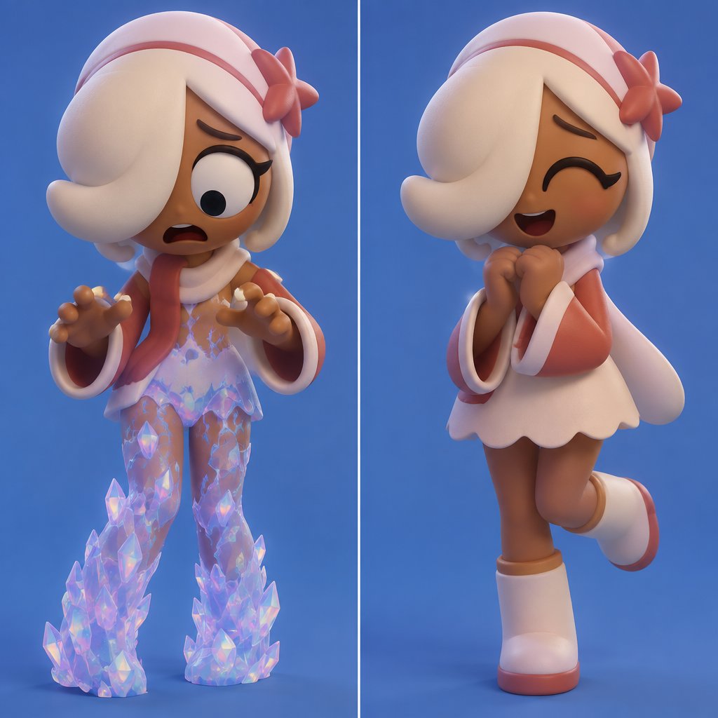 Ginger from Dandys world being scared of her Opalite curse spreading up her legs to her hips until she realises that it feels good