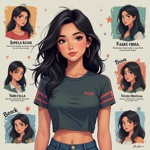 A black haired girl in a cropped jersey 