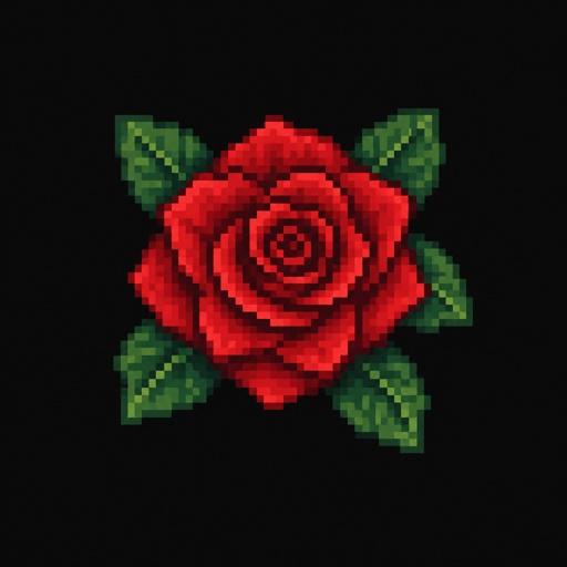 rose for a fantasy game set in modern times, top-down style