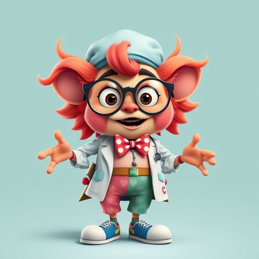 create a doctor, named doctor p Pom. Who is funny looking from head to toe. And he always says immediately results to surgery for anything even small things. So please be sure to show his whole outfit head to toe.