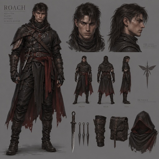 assassin name roach, long mullet