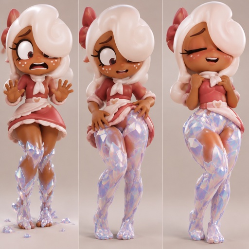 Ginger from Dandys world being scared of her Opalite curse spreading up her legs to her hips until she realises that it feels good 