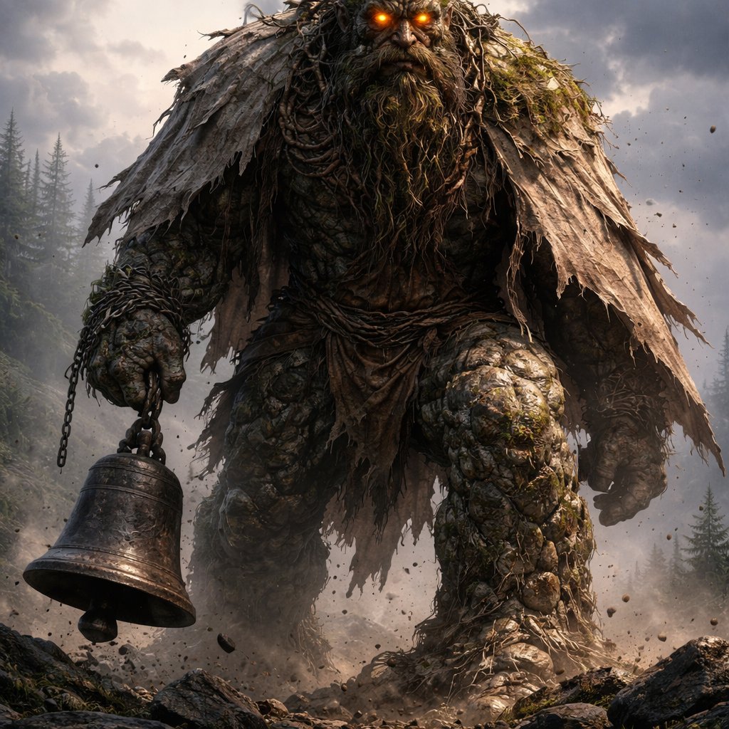 Bong, the Hill-Breaker Bong is a towering giant said to stand taller than the walls of a castle, with shoulders as wide as a drawbridge. His skin is rough like weathered stone, cracked from years of wind and sun, and moss grows in patches along his arms and back as though he were part of the earth itself. Despite his fearsome size, Bong is not a mindless brute. He speaks slowly, his voice deep and echoing like a distant drum. Each word sounds like it has to travel a long way to reach the outside world. Villagers who have heard him say his name claim it rings out like a bell—“Booooong.” That’s how he got it. Origin Bong was born in the high crags beyond the northern kingdoms, where giants are said to shape mountains with their bare hands. Unlike others of his kind, Bong wandered south, drawn by the strange noise of human life—hammering, singing, and bells. Appearance • Wears a cloak stitched from ship sails and animal hides • Carries a massive iron bell tied to his belt with chains • Eyes glow faintly amber in the dark • Beard tangled with twigs, bones, and bits of lost trinkets Personality Bong is curious and gentle at heart, but easily misunderstood. He doesn’t know his own strength—what he thinks is a light tap can flatten a cart. He loves music, especially bells and drums, and often mimics their sounds. Abilities • Earthshaker Steps: Each footstep can tremble the ground • Bell Call: Rings his iron bell to send booming shockwaves across the battlefield • Stonehide: Skin as tough as granite, making him nearly immune to arrows • Mountain’s Memory: Can sense vibrations through the earth, detecting movement from miles away Legend Some say Bong guards a forgotten ruin buried beneath a hill he refuses to leave. Others believe he’s waiting for someone—perhaps the only human who ever spoke kindly to him—to return.