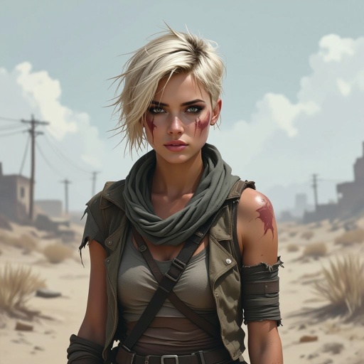 A white women with short blonde hair