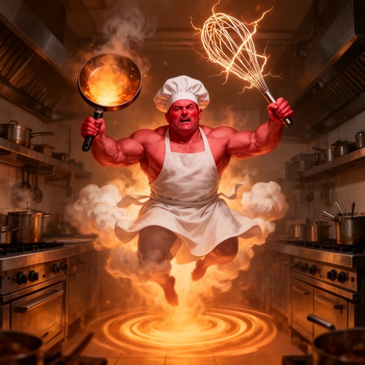 a angry chef that’s powerful as a God