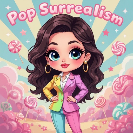 Create a chibi character mid 30’s lady who is in a suite with hands on waste