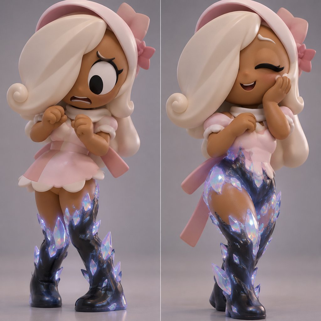 Ginger from Dandys world being scared of her Opalite curse spreading up her legs to her hips until she realises that it feels good