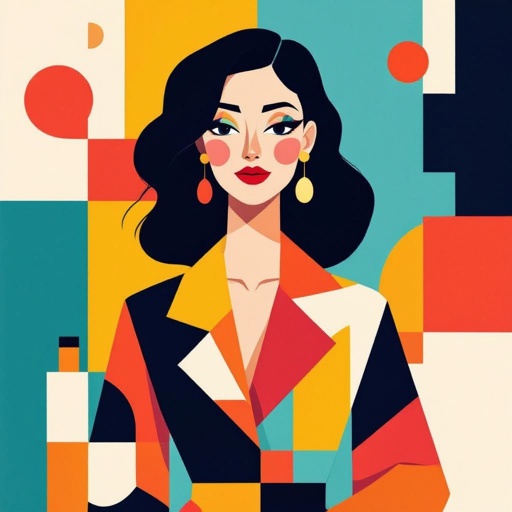 Create a character showing there whole body head to toe, a lady who loves beauty products  