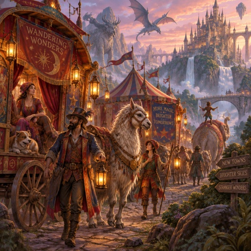 Zirkus Artisten  auf Wanderschaft 