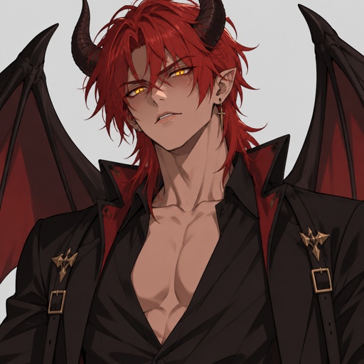 Demon with red hair