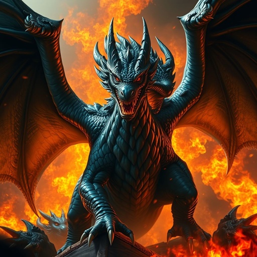 Big black Dragon about to fire