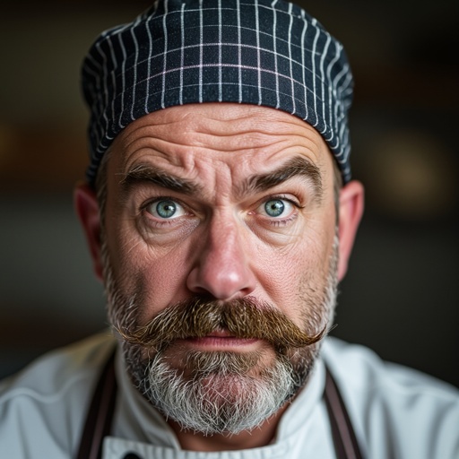 Create a funny looking butcher character 