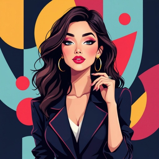 Create a character lady who has attitude but is funny looking but about fashion and loves lipgloss