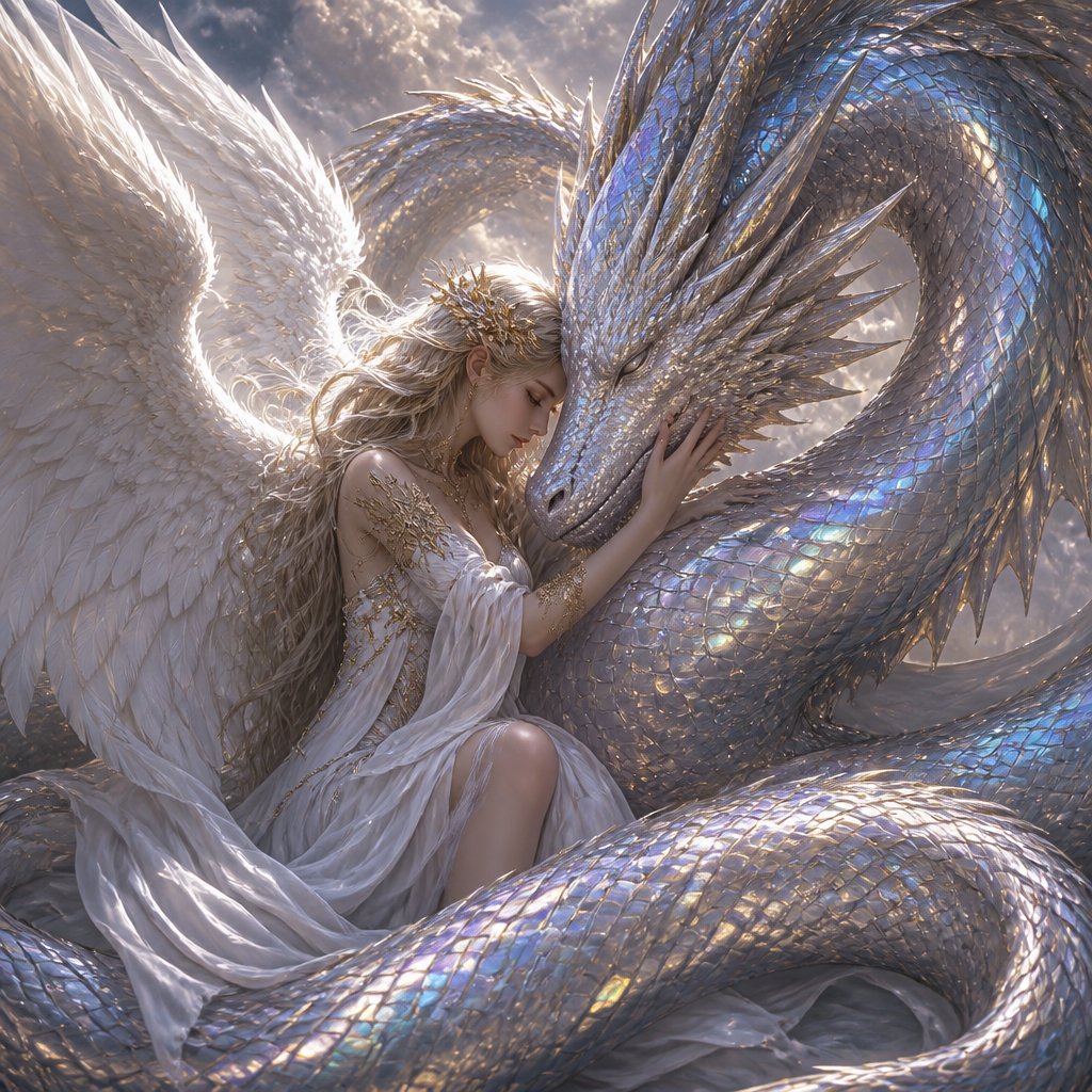 Angle mixed with a dragon