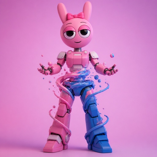 Pinki from Sprunki as Elita One merging with Jevin from Sprunki starting with her legs 