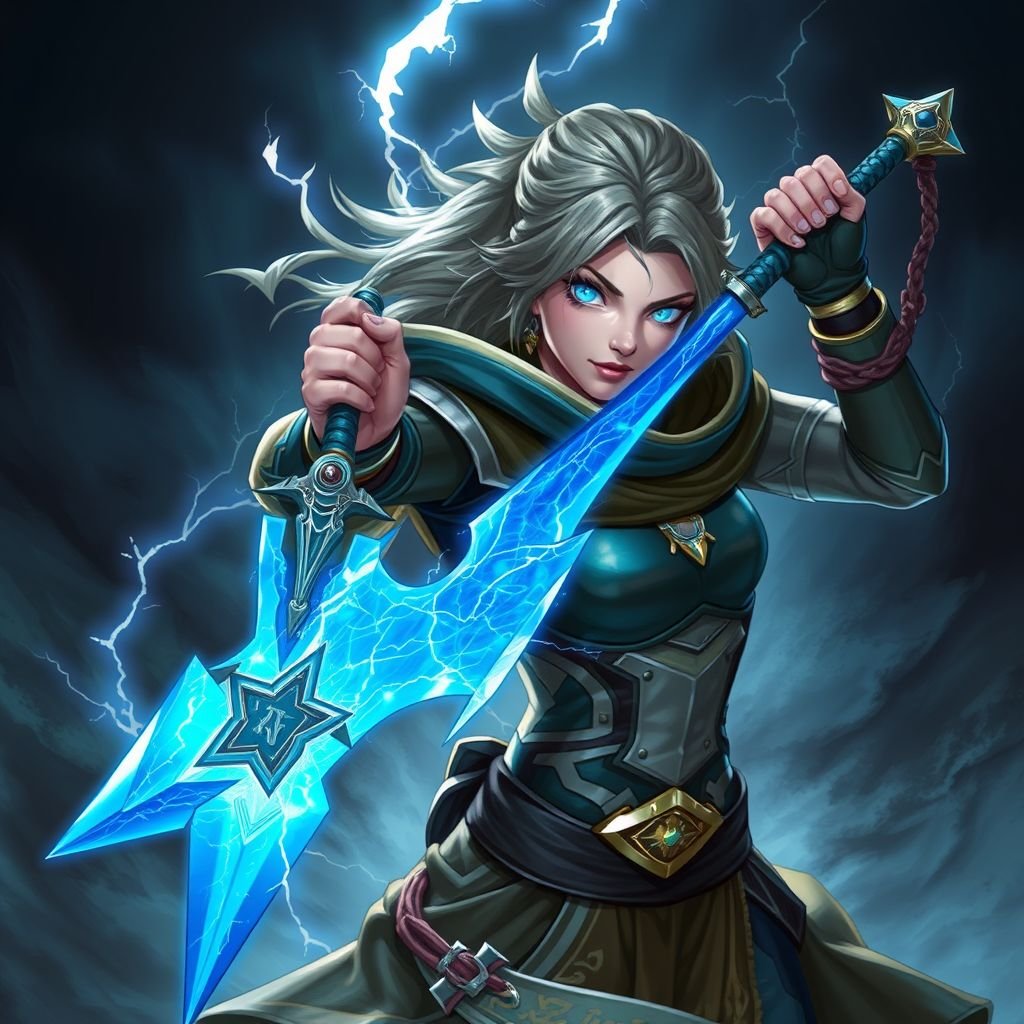 Blue lightning dagger