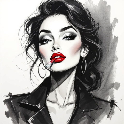 Create a character lady who has attitude but is funny looking and loves lipgloss 