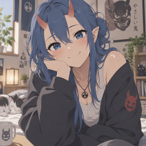 Oni woman, monster,try to look friendly