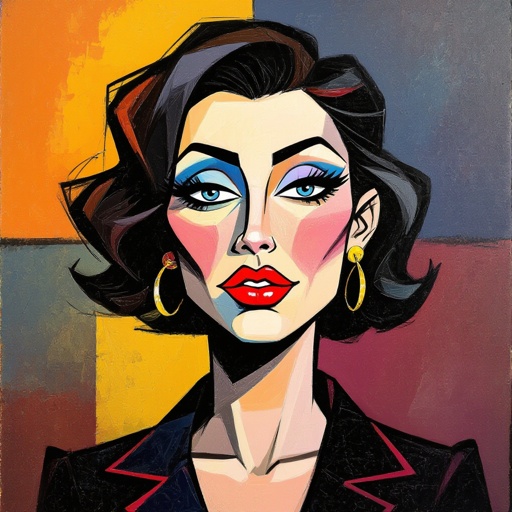 Create a character lady who has attitude but is funny looking and loves lipgloss 