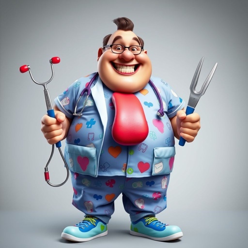 create a fat doctor. Who is funny human looking from head to toe. And he always immediately results to surgery for anything even small things. So please be sure to show his whole outfit head to toe. Make him have 1 tooth