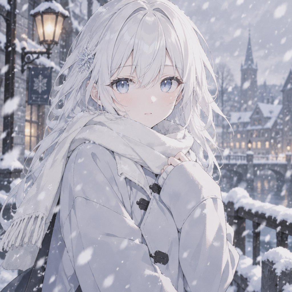 Snow girl, winter and snow