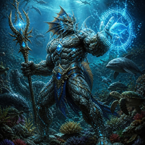 Stone fish turned into a superhero, muscular, rock like human body, to help stop extinction of marine life. He has that stone like body 