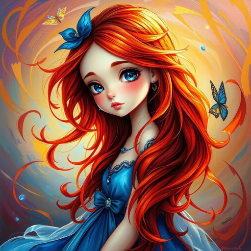 Fiery and blue and sapphire and she’s a girl