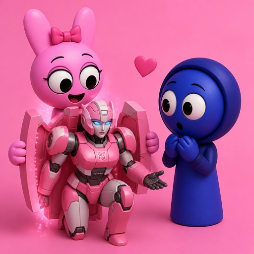 Pinki from Sprunki turning into Elita One for Jevin from Sprunki for the first time 